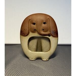 Vintage UCCTI Red Pottery Earthenware Elephant Picture Frame MCM Japan W/UCCTI
